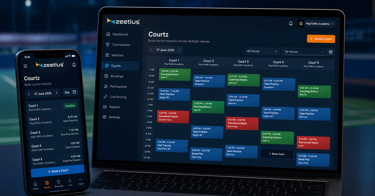 Courtz by Zeetius: Court Booking Built to Actually Fill the Courts