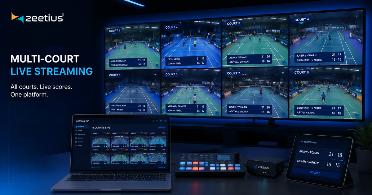 Zeetius TV: How to Stream Eight Courts at Once Without a Production Crew